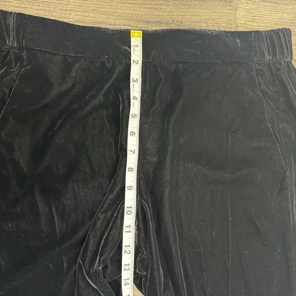 J.Crew Women Pull-on Easy Pant in Black Velvet Relaxed Ankle Pants Size 12T NWT